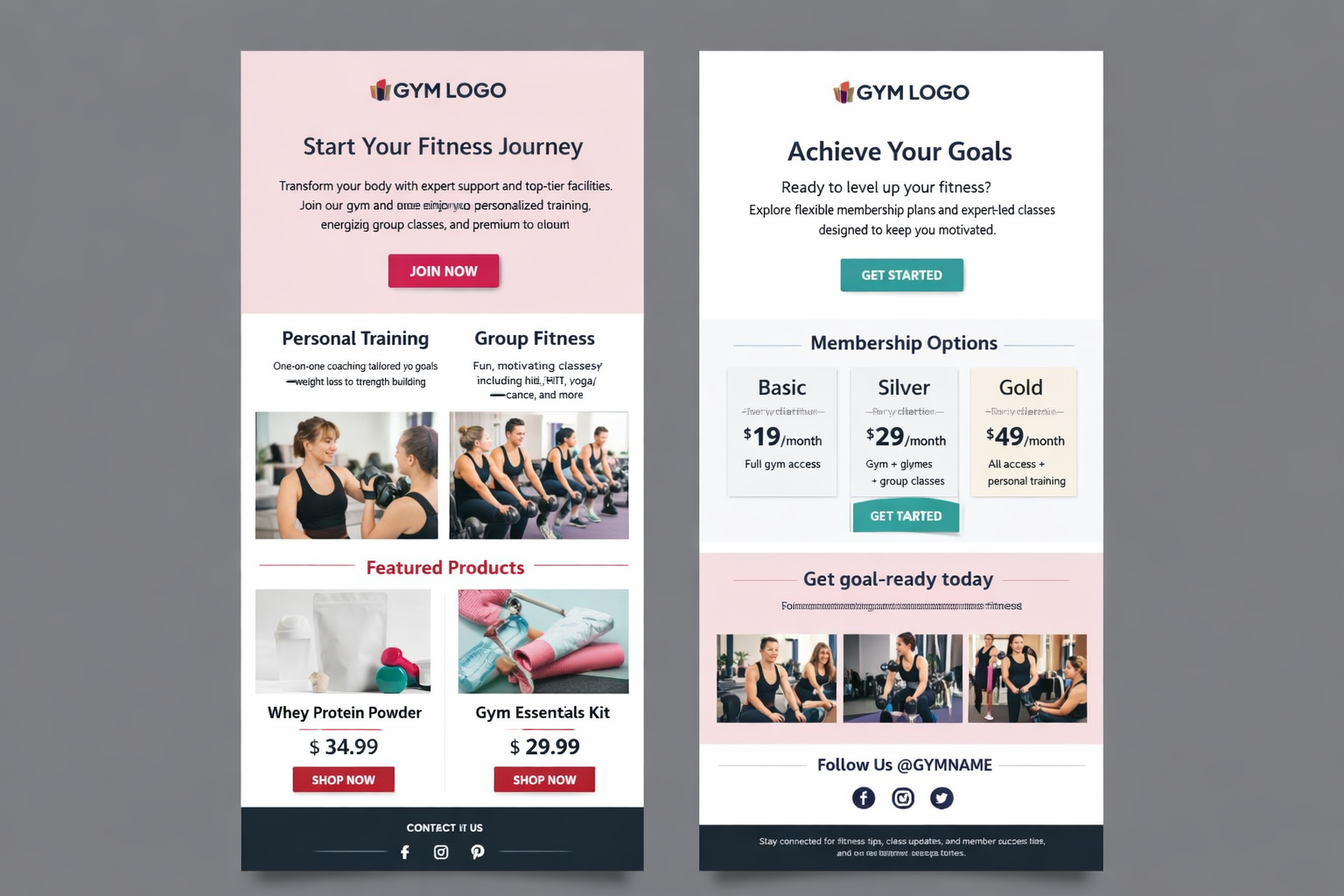 Responsive gym newsletter template optimized for mobile engagement